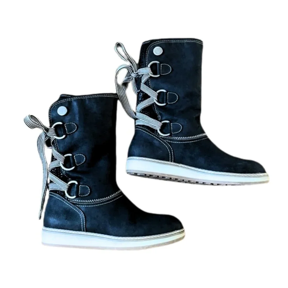 White Mountain Black Tivia Winter Boots Size 8